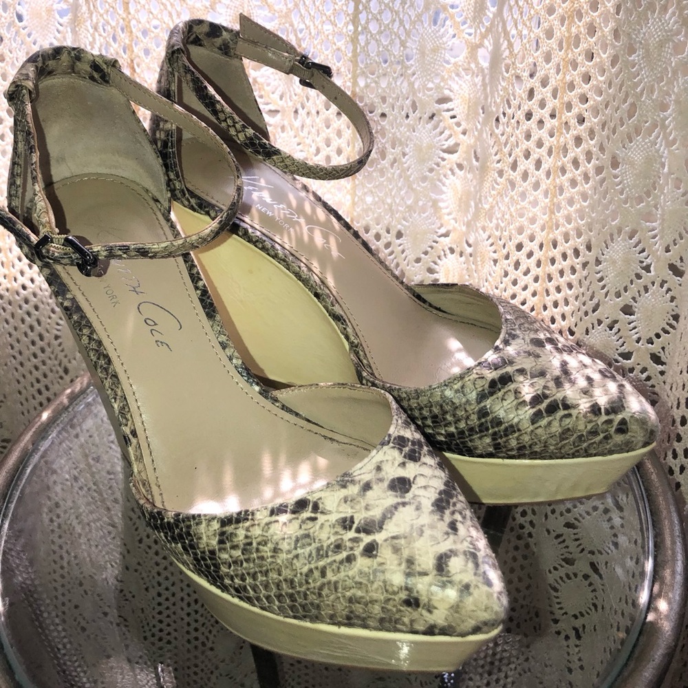 Kenneth Cole Snakeskin Wedges